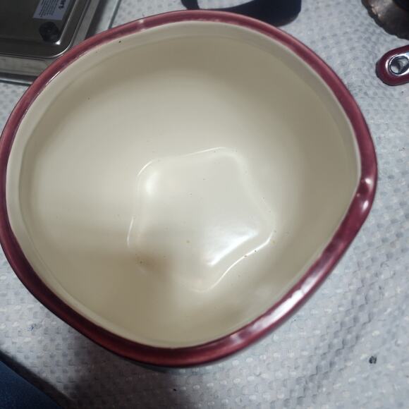 VINTAGE HARRY & DAVID EUC CERAMIC RED APPLE COOKIE JAR WITH LIDS - Picture 5 of 7